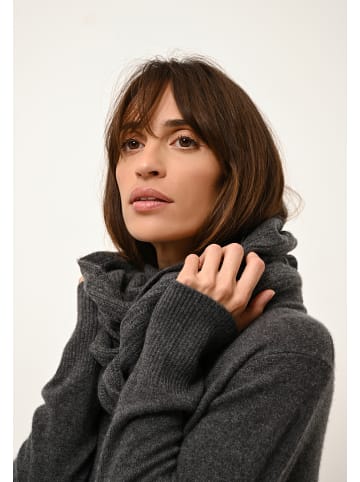 Just Cashmere Kasjmieren colsjaal "Hutton" antraciet - (L)65 x (B)50 cm