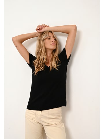 Just Cashmere Kaszmirowa koszulka "Glams" w kolorze czarnym