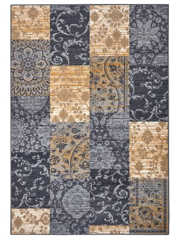 Hanse Home Kurzflor-Teppich "Bloques" in Blau/ Hellbraun