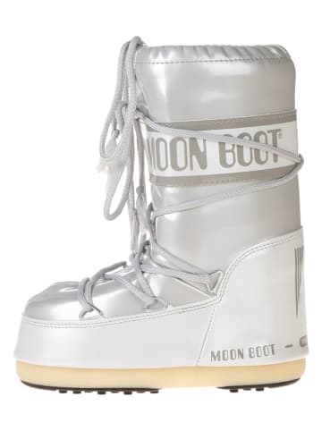 Moon Boot Kozaki zimowe "Icon Vinile Met" w kolorze srebrnym