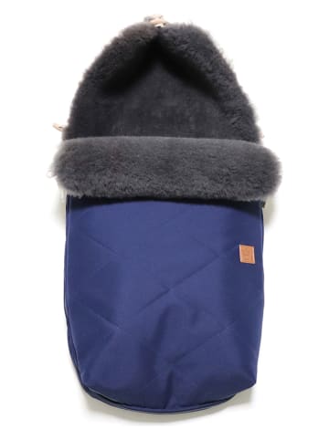 Kaiser Naturfellprodukte Lammfell-Fußsack "Natura Graphit" in Dunkelblau - (L)85 x (B)45 cm