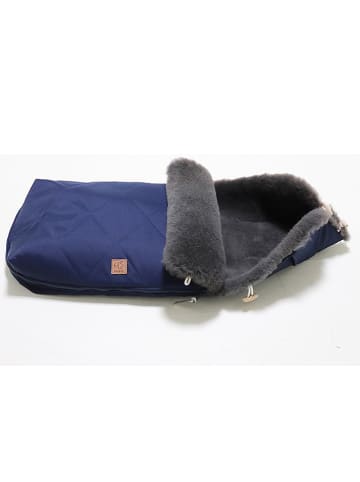 Kaiser Naturfellprodukte Voetenzak met lamsvacht "Natura Graphit" donkerblauw - (L)85 x (B)45 cm