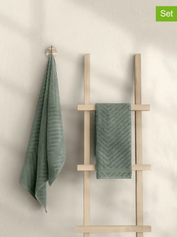 Elizabed 2-częściowy zestaw ręczników w kolorze zielonym