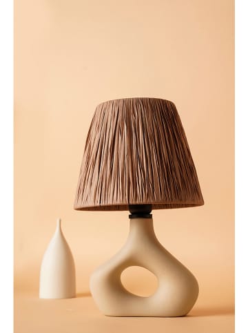 Opviq Tafellamp lichtbruin/crème - (H)40 x Ø 24 cm