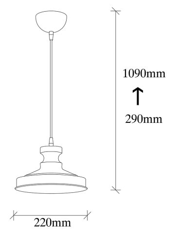 Opviq Lampa wisząca w kolorze czarnym - wys. 109 x Ø 22 cm
