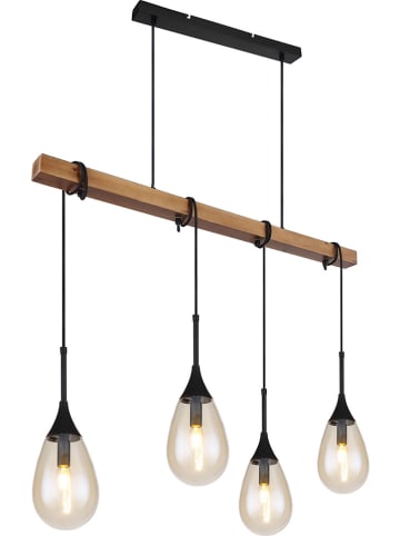 Globo lighting Hängeleuchte "Päron" in Hellbraun/ Schwarz - (B)12 x (H)120 cm