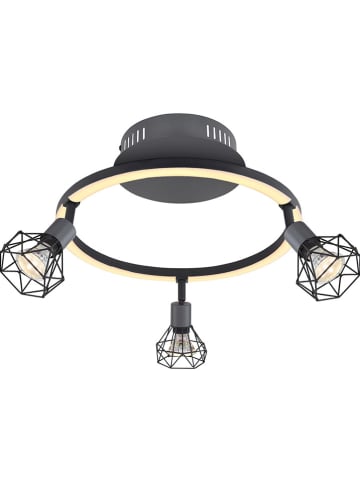 Globo lighting LED-Deckenleuchte "Jutta" in Anthrazit/ Gold - (L)46 x (B)38,5 x (H)20 cm