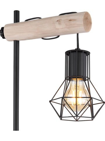 Globo lighting Tischleuchte "Priska" in Schwarz/ Hellbraun - (L)33 x (B)18 x (H)55 cm