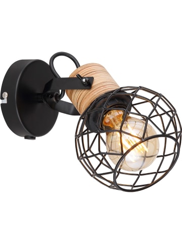 Globo lighting Deckenleuchte "Lacky" in Schwarz/ Hellbraun - (B)12 x (H)17,5 cm