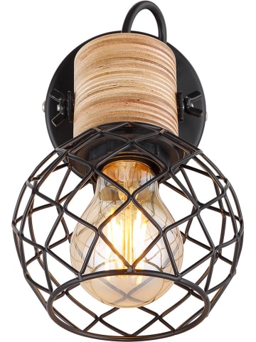 Globo lighting Deckenleuchte "Lacky" in Schwarz/ Hellbraun - (B)12 x (H)17,5 cm