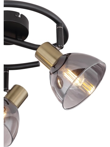 Globo lighting Deckenleuchte "Jay" in Schwarz/ Gold - (H)17,5 x Ø 25 cm