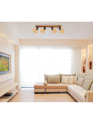 Globo lighting Deckenleuchte "Valli" in Schwarz/ Hellbraun - (L)80 x (B)16 x (H)25 cm 