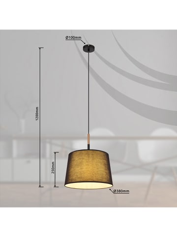 Globo lighting Hängeleuchte "Kikki" in Schwarz - (H)120 x Ø 38 cm