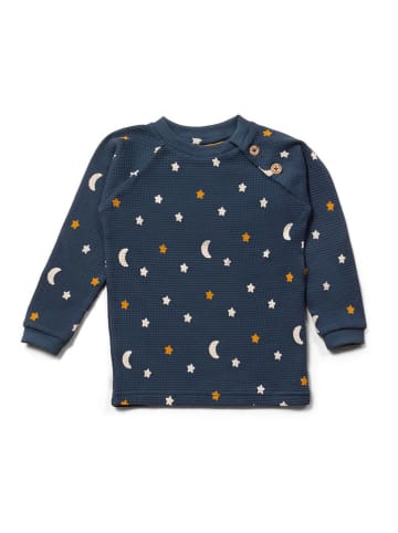 Little Green Radicals Longsleeve "Navy Waffle Stars" donkerblauw