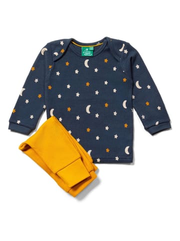 Little Green Radicals 2-delige outfit: "Navy Waffle Stars" donkerblauw
