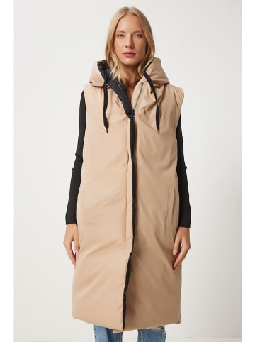 Happiness Istanbul Wende-Weste in Schwarz/ Beige