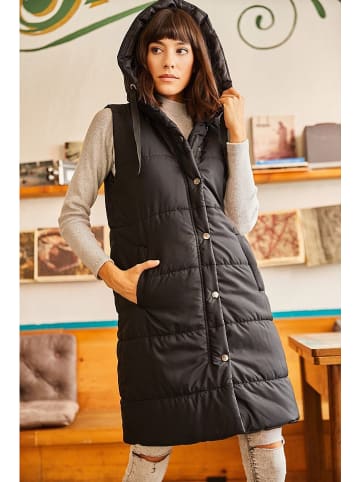 Olalook Doorgestikte bodywarmer zwart