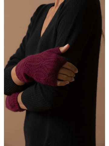 Perfect Cashmere Kaszmirowe mitenki "Jelo" w kolorze ciemnofioletowym