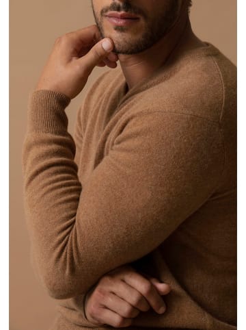 Perfect Cashmere Kaszmirowy sweter "Alexander" w kolorze jasnobrązowym