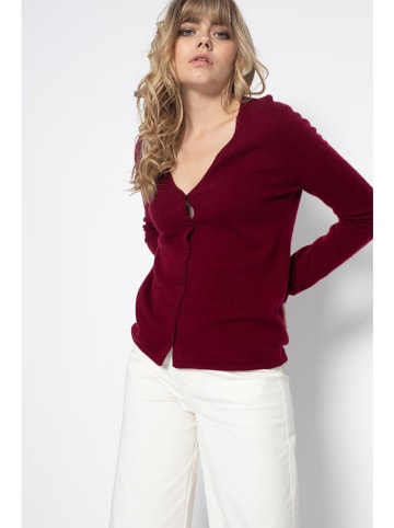 Perfect Cashmere Kaszmirowy kardigan "Paige" w kolorze ciemnoczerwonym
