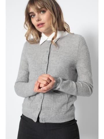Perfect Cashmere Kaschmir-Cardigan "Amy" in Hellgrau