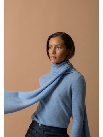 Perfect Cashmere Kasjmieren sjaal "Kelly" lichtblauw - (L)200 x (B)30 cm