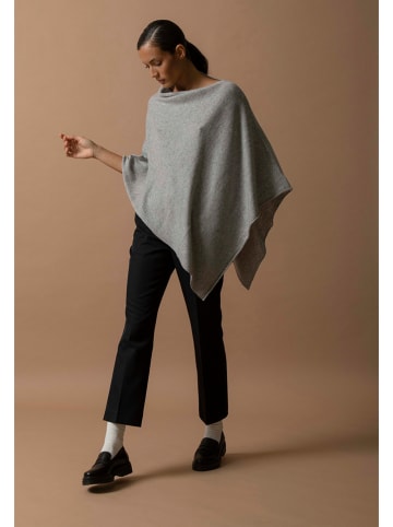 Perfect Cashmere Kasjmieren poncho "Tamara" lichtgrijs