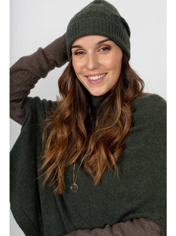 Perfect Cashmere Kaszmirowa czapka "Popi" w kolorze ciemnozielonym