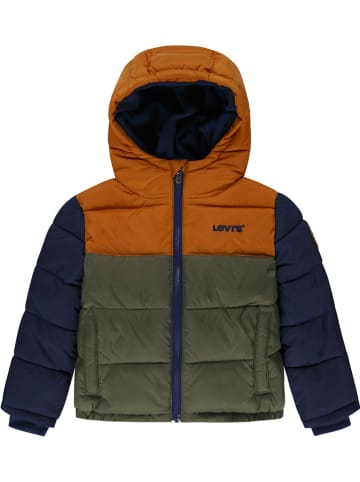 Levi's Kids Winterjas donkerblauw/kaki/lichtbruin