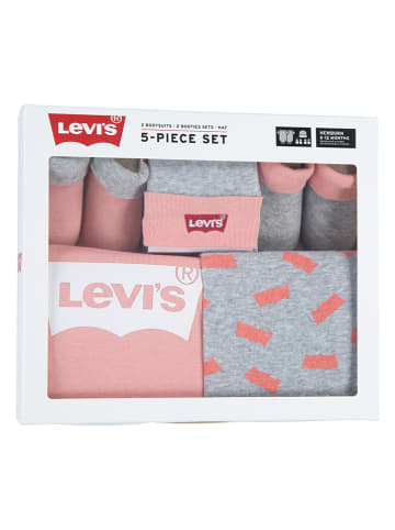 Levi's Kids 5-delige pasgeborenenset grijs/lichtroze
