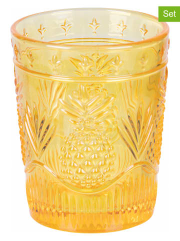 Villa d´Este 4er-Set: Gläser "Pina Colada" in Gelb/ Orange/ Grün - 250 ml