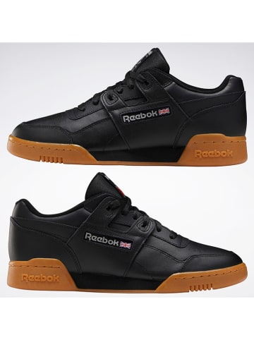Reebok Leren sneakers "Workout Plus" zwart