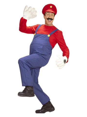 Carnival Party 3-częściowy kostium "Super Klempner" w kolorze czerwono-niebieskim
