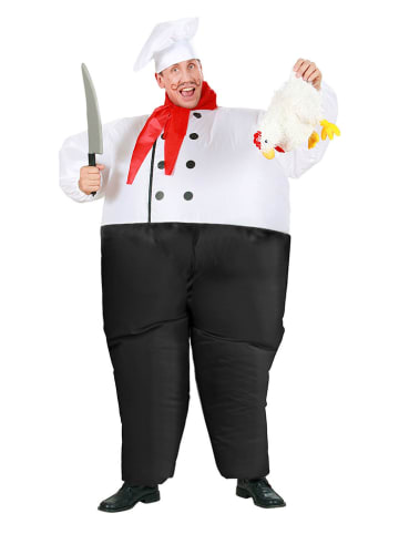 Carnival Party 3-częściowy kostium "Chef" w kolorze biało-czarnym
