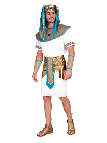 Carnival Party 5-delig kostuum "Pharaoh" wit/goudkleurig