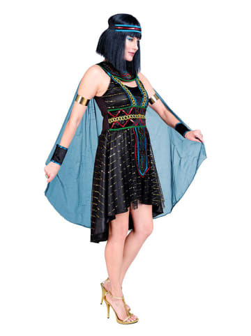 Carnival Party 3-delig kostuum "Egyptische Koningin" zwart/blauw