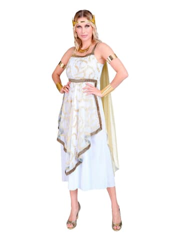 Carnival Party 3-delig kostuum "Griekse Godin" wit/goudkleurig