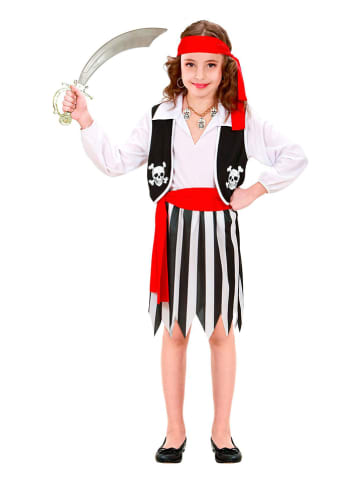 Carnival Party 4-delig kostuum "Piraat" zwart/wit/rood