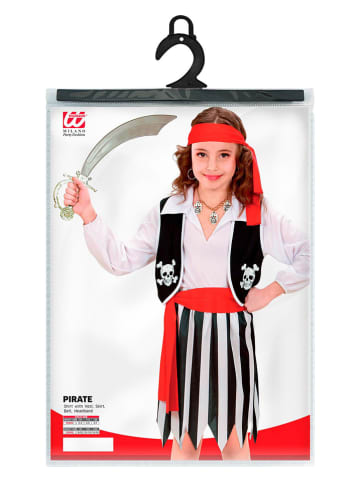 Carnival Party 4tlg. Kostüm "Pirat" in Schwarz/ Weiß/ Rot