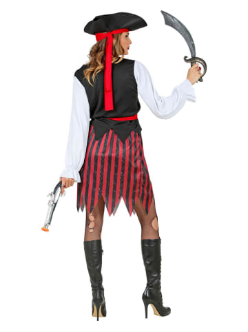 Carnival Party 5-częściowy kostium "Pirat" w kolorze czerwono-czarnym