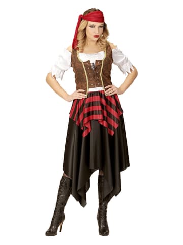 Carnival Party 3-częściowy kostium "Pirat" w kolorze brązowo-czerwonym