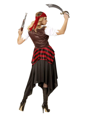 Carnival Party 3-delig kostuum "Piraat" bruin/rood/zwart
