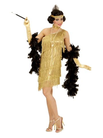 Carnival Party 3-delig kostuum "Flapperdress" goudkleurig