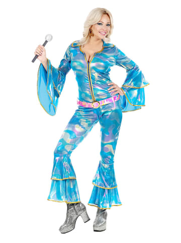 Carnival Party 2-delig kostuum "70's" blauw