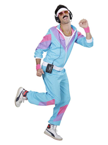 Carnival Party 2-delige outfit "80's Trainingspak" blauw