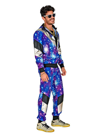 Carnival Party 2-delig kostuum "80's Trainingspak" blauw/meerkleurig