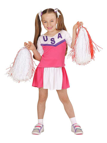 Carnival Party Kostuumjurk "Cheerleader" roze/wit