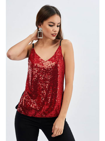 Milan Kiss Top rood/zwart