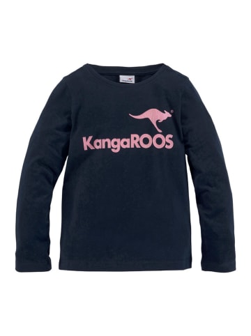 Kangaroos 2-delige set: longsleeves donkerblauw/wit