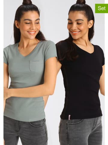 Kangaroos 2er-Set: Shirts in Khaki/ Schwarz